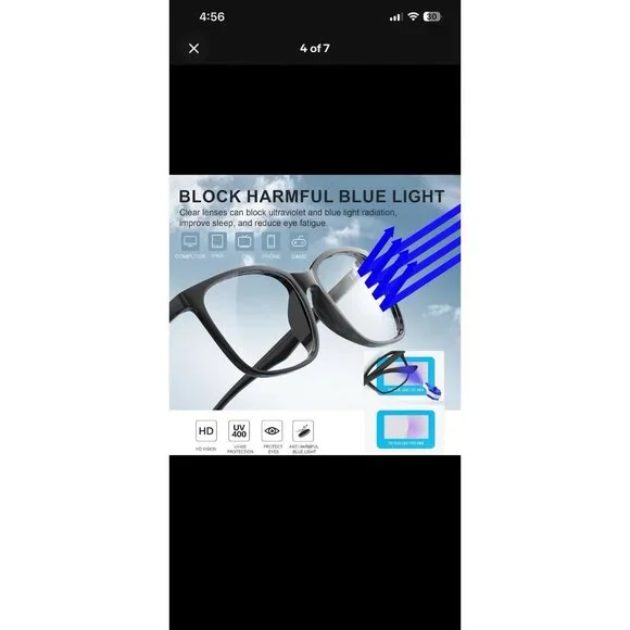 2~Hunsquer Blue Light Blocking Glasses for Women & Men~ Computer, Phone, Gaming - Picture 9 of 16